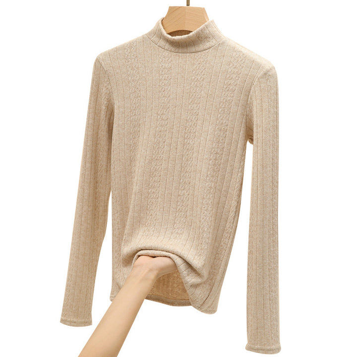 Damen Elegantes Langarm-Ripp-Oberteil Echo Archiv