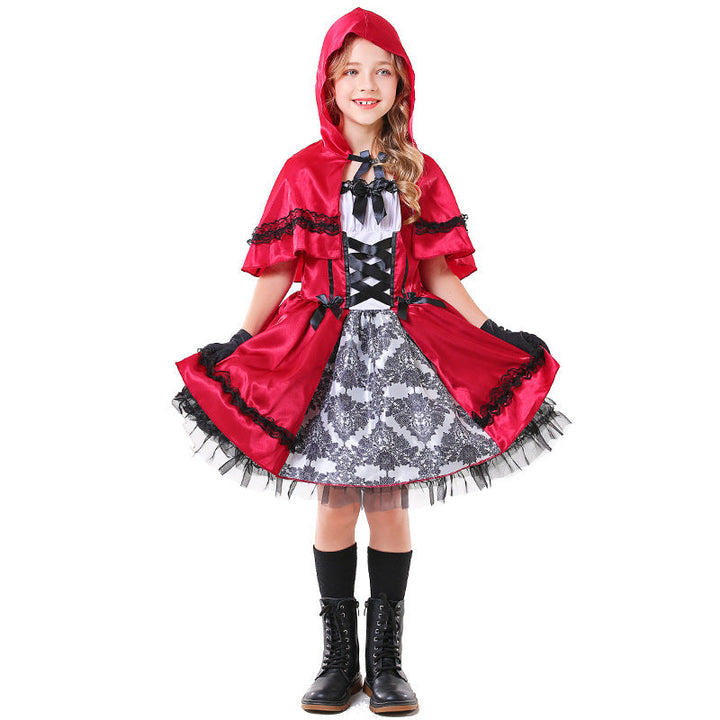 Mädchen Märchenhaftes Rotkäppchen Kostüm mit elegantem Tüllrock und detailverliebtem Umhang Echo Archiv