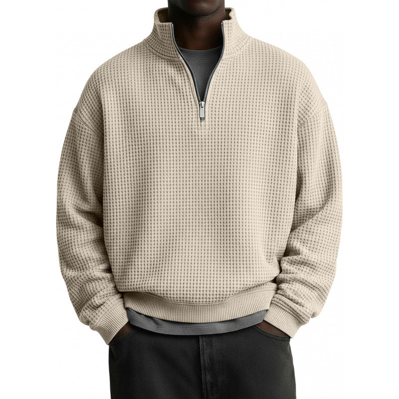Herren Sportlicher Stehkragenpullover mit Reißverschluss Echoarchiv