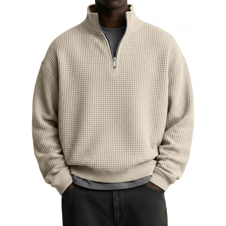 Herren Sportlicher Stehkragenpullover mit Reißverschluss Echoarchiv
