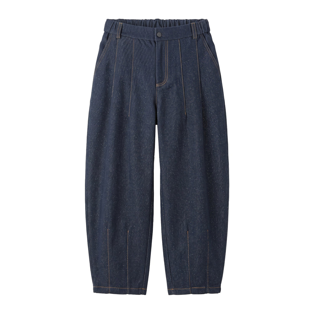 Damen Hochtaillierte weite Culotte-Hose mit Bügelfalte und elastischem Rückenteil Echoarchiv