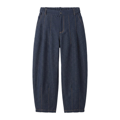 Damen Hochtaillierte weite Culotte-Hose mit Bügelfalte und elastischem Rückenteil Echoarchiv