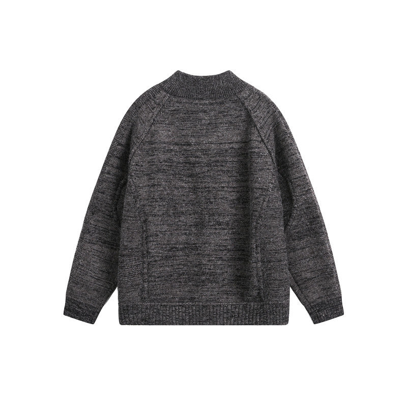Unisex Strick‑Zipjacke mit Stehkragen, Raglanärmeln und gerippten Bündchen Echo Archiv