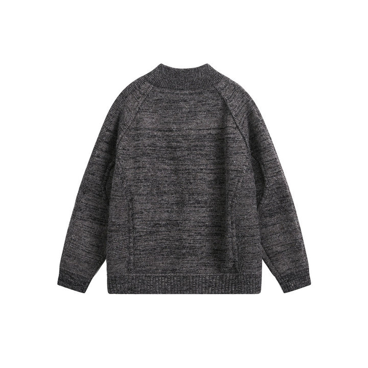 Unisex Strick‑Zipjacke mit Stehkragen, Raglanärmeln und gerippten Bündchen Echo Archiv