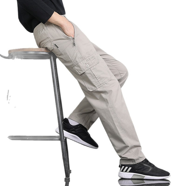 Herren Lockere Cargohose mit elastischem Bund, Multifach‑Taschen & geradem Bein Echo Archiv