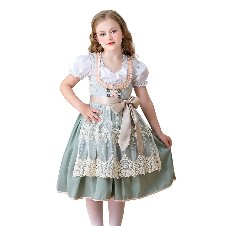 Damen nan elegantes Mädchen Trachtenkleid mit Rüschenkorsett und Spitzenstickerie Echo Archiv