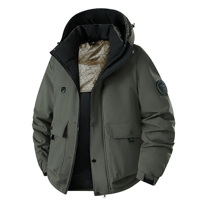 Herren Isolierter Urban-Parka mit Stehkragen und verdeckter Kapuze Echoarchiv