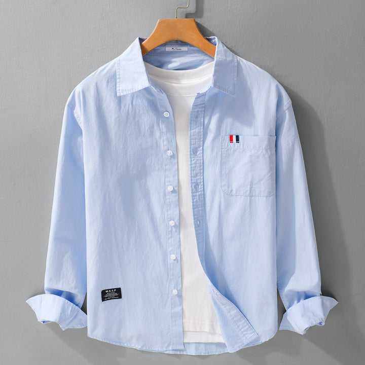 Herren Leichtes Baumwoll-Overshirt im Hemdjackenstil mit Brusttasche und Soft‑Touch Echoarchiv