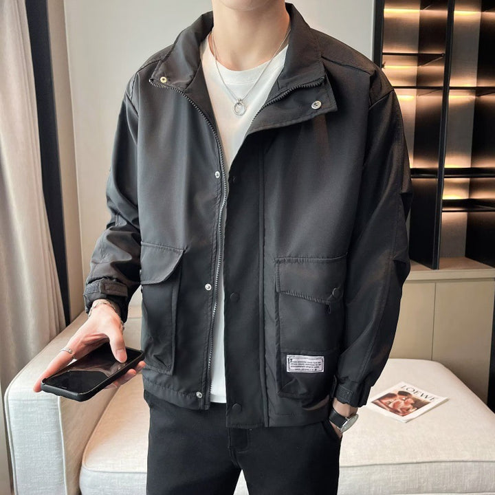 Unisex modische Utility-Jacke mit hohem Kragen Echoarchiv