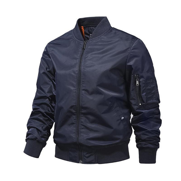 Herren Windabweisende Nylon-Bomberjacke mit Reißverschluss-Ärmeltasche und gerippten Bündchen Echo Archiv