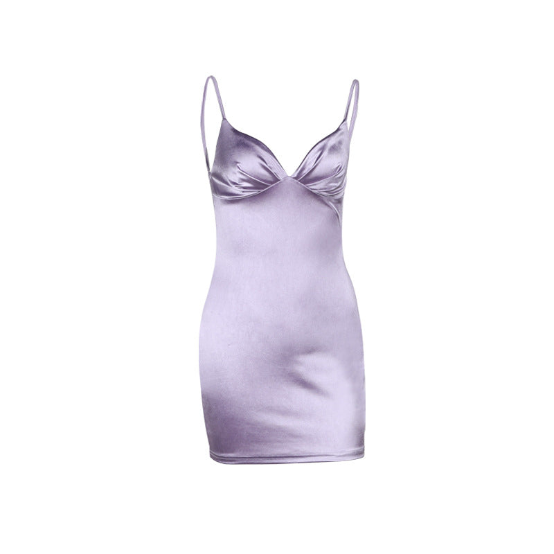 Damen Satin Kleid mit verstellbaren Trägern Echo Archiv