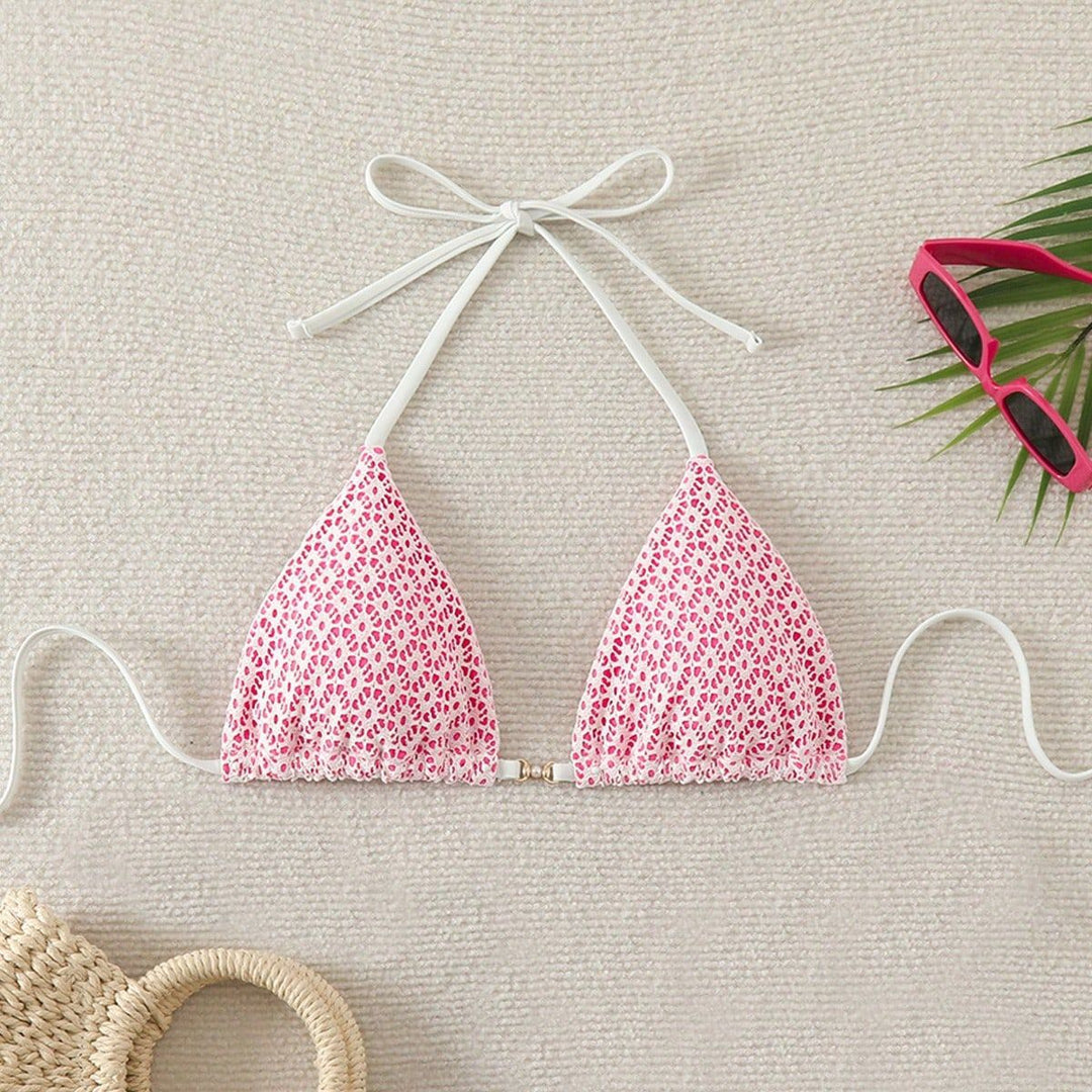 Damen Bikinihose mit seitlichen Bindebändern und floralem Muster Echo Archiv