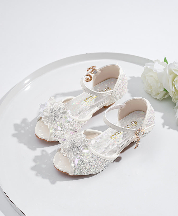 Mädchen Glitzernde Festtagschuhe mit Blumenapplikation Echo Archiv