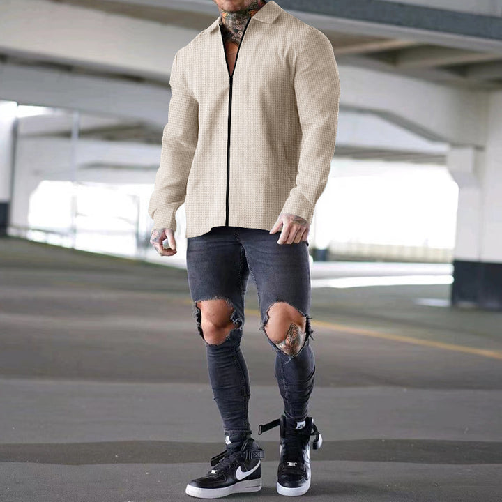 Herren lässige Hemdjacke aus strukturiertem Material Echoarchiv