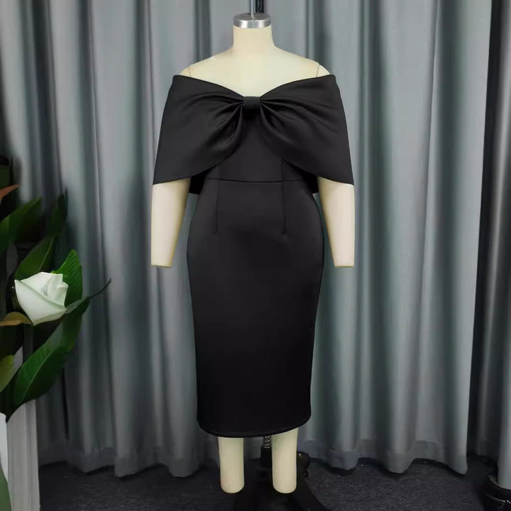 Damen Elegantes Midi-Kleid mit übergroßem Schleifen-Detail Echo Archiv