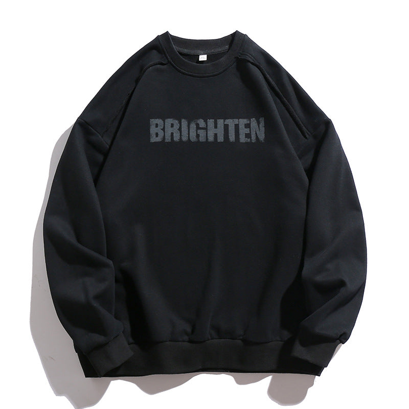 Unisex Oversize Rundhals-Sweatshirt mit distressed Schulternähten und vintage Frontprint Echo Archiv