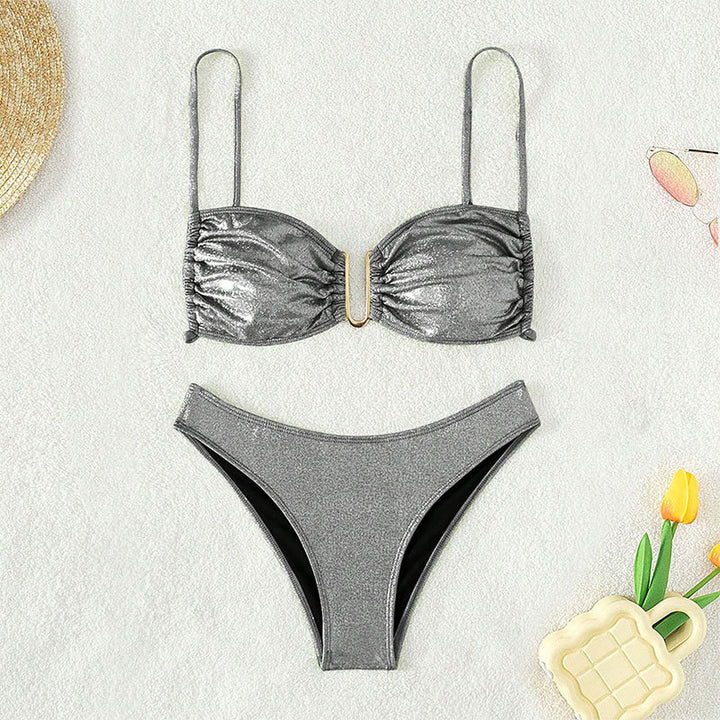 Damen Glitzernder Bikini mit Raffungen Echo Archiv