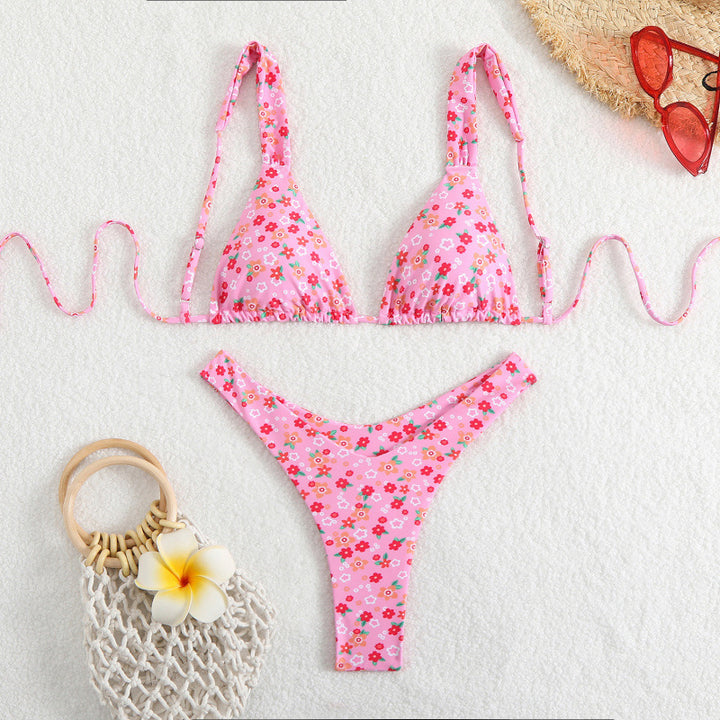 Damen Triangelbikini mit verstellbaren Trägern und hohem Beinausschnitt Echo Archiv