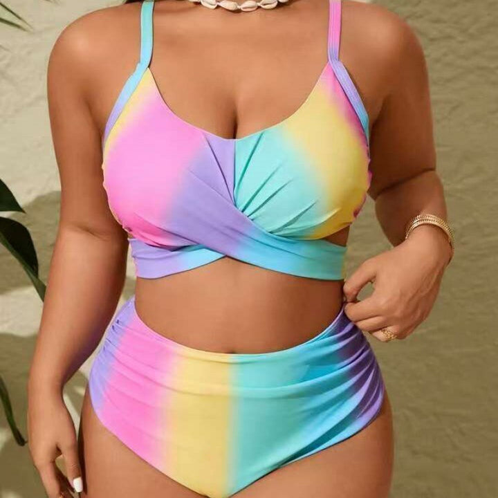 Damen Bikini-Set mit modischer Wickeloptik und hohem Bund Echo Archiv