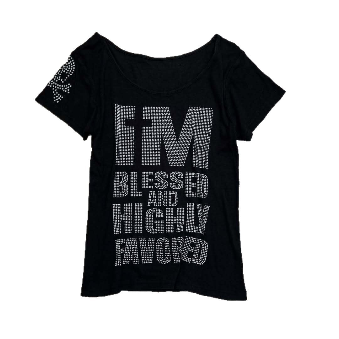 Damen Trendiges T-Shirt mit funkelnden Strassdetails Echo Archiv