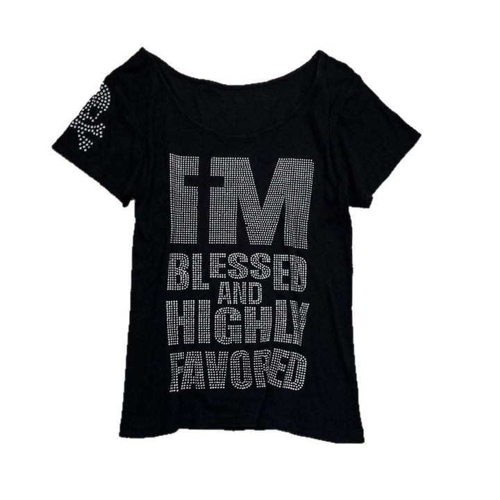 Damen Trendiges T-Shirt mit funkelnden Strassdetails Echo Archiv