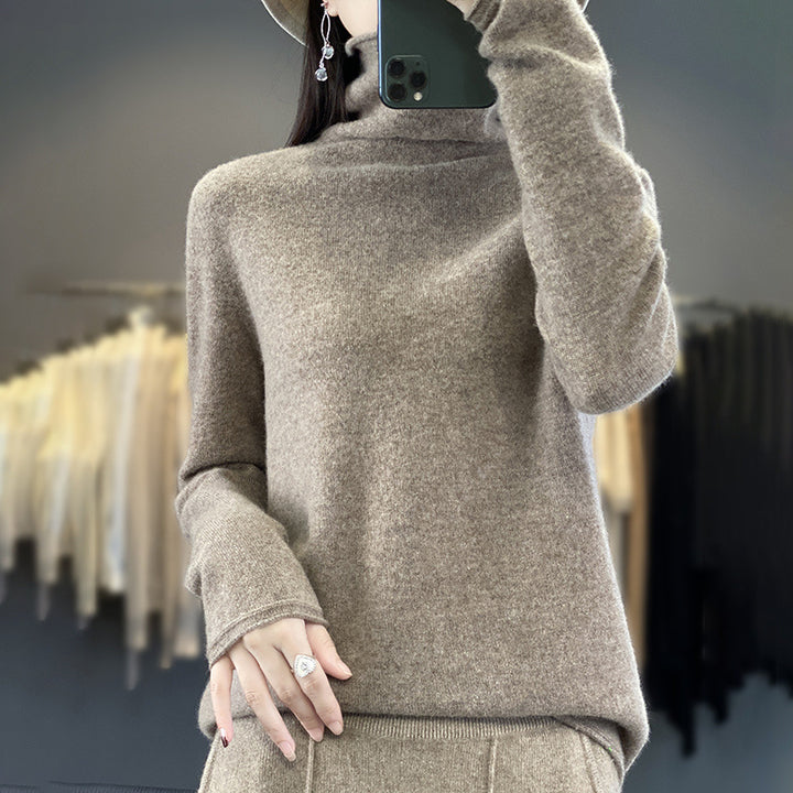 Damen Weicher Feinstrick-Rollkragenpullover mit kaschmirähnlicher Haptik und verlängerten Bündchen Echoarchiv