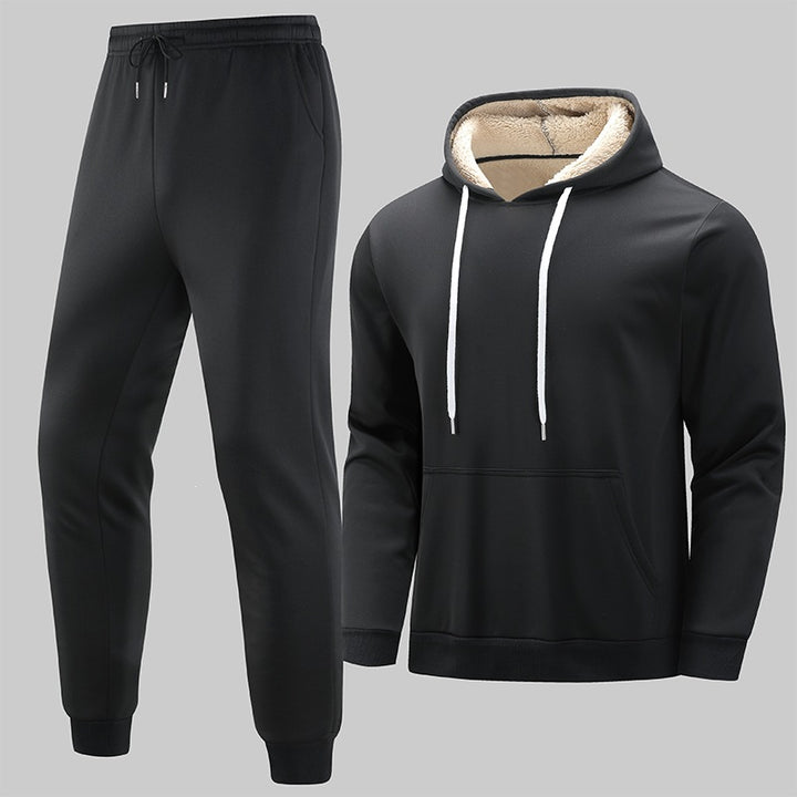 Herren Gefüttertes Freizeit-Set aus Kapuzenpullover mit Teddyfutter‑Kapuze & Thermo-Jogginghose Echo Archiv