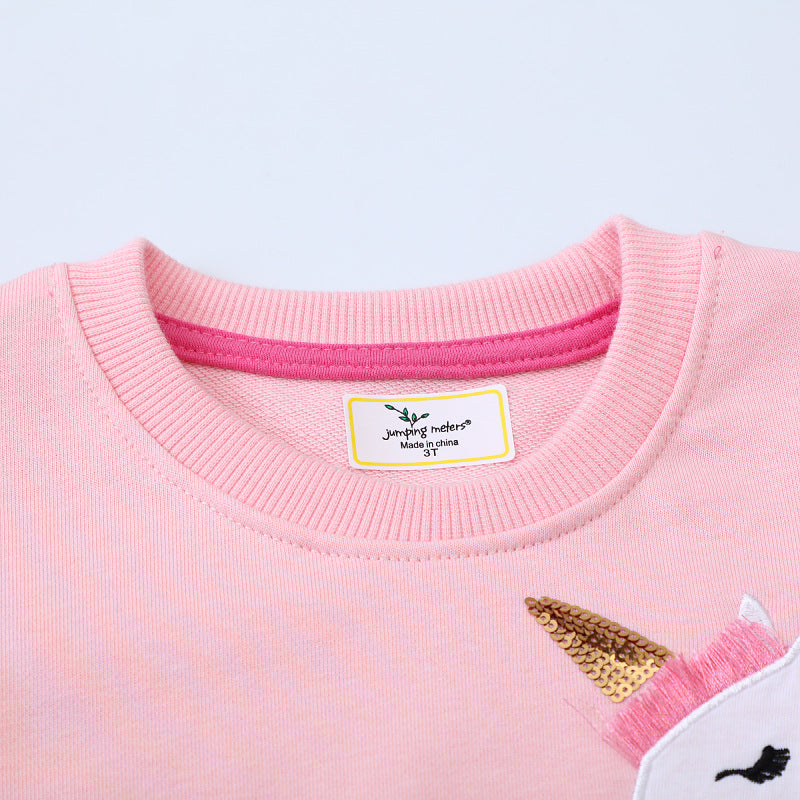 Mädchen Sweatshirt mit glitzerndem Einhornmotiv Echo Archiv