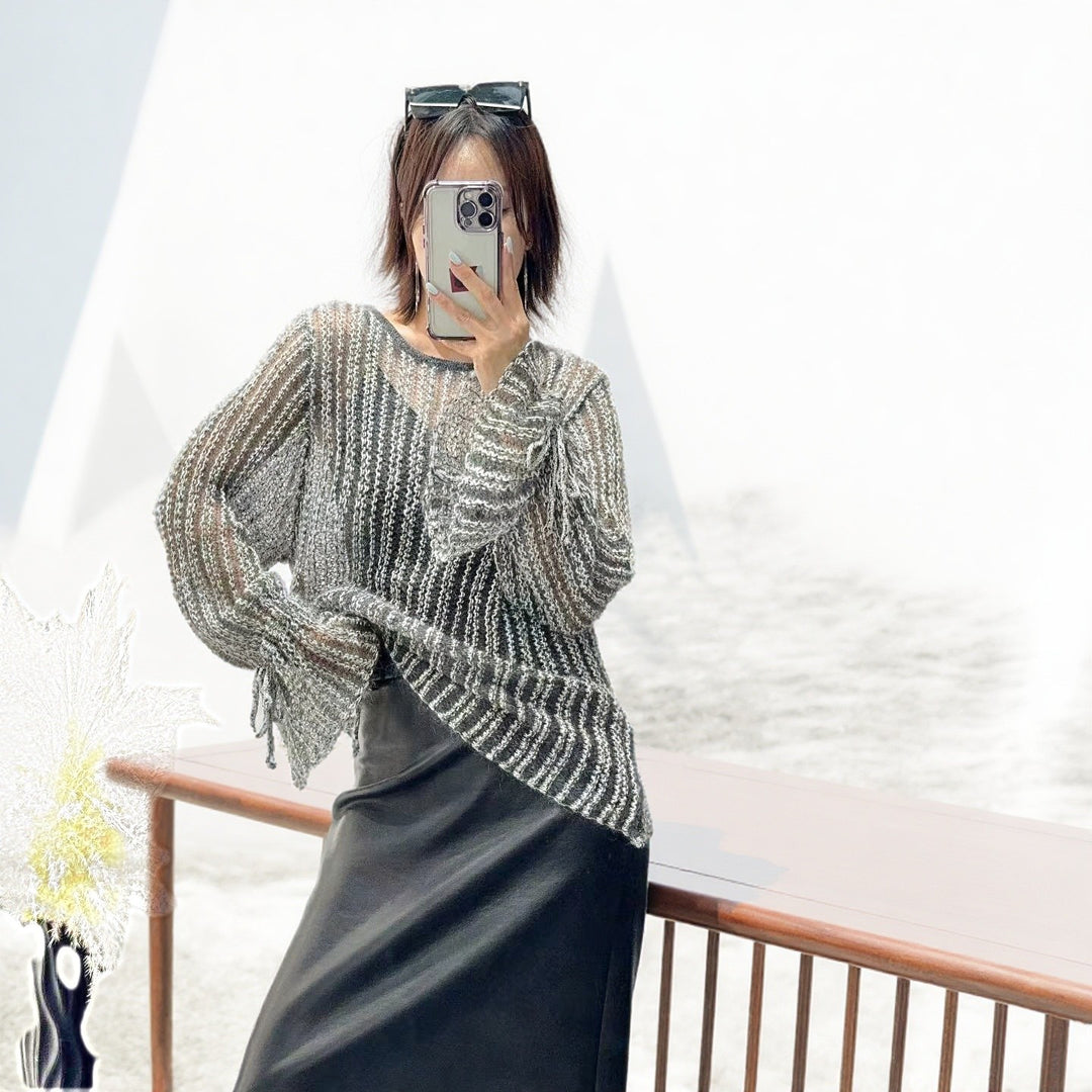 Damen Eleganter transparenter Pullover Echoarchiv