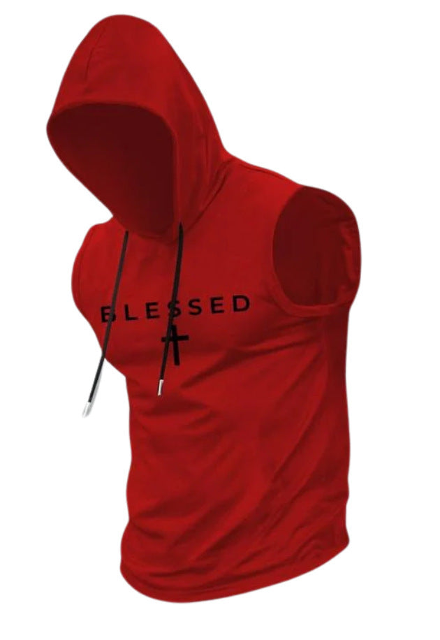 Herren nan ärmelloses Kapuzen-Sweatshirt mit Slogandruck und athletischer Passform Echo Archiv
