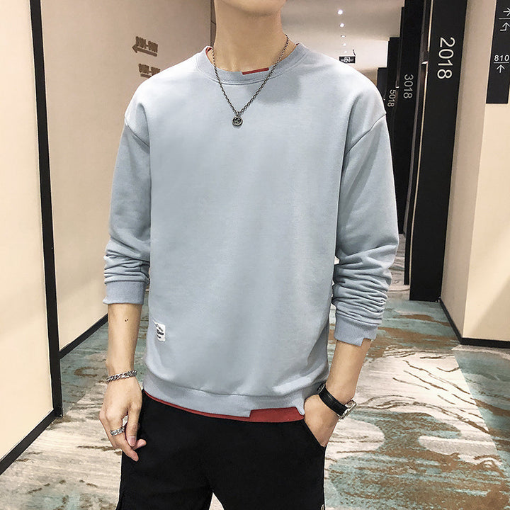 Herren lässiger Sweatshirt mit kontrastierendem Saum Echoarchiv