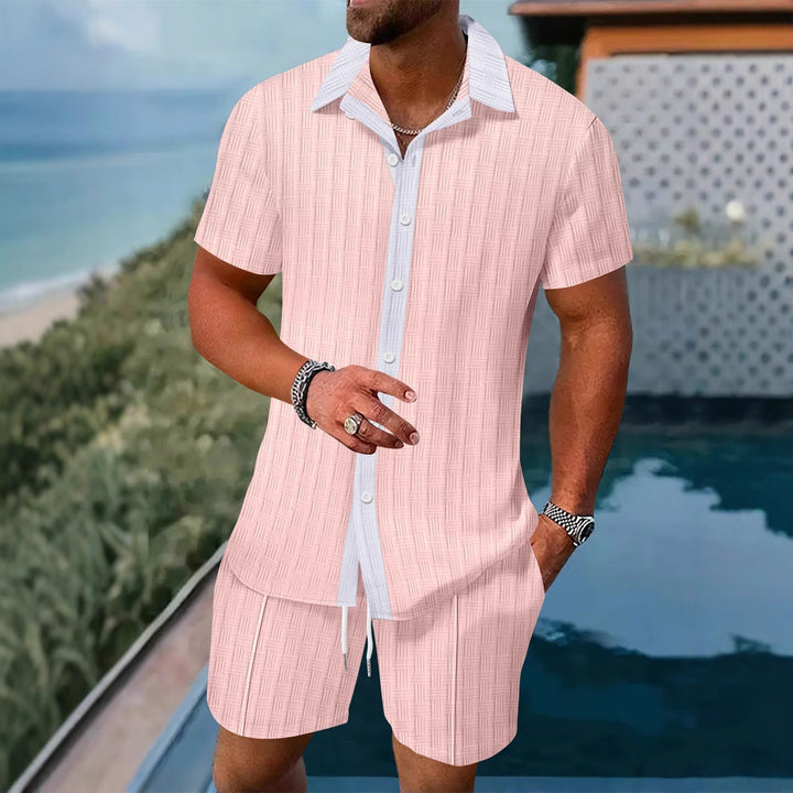 Herren Kurzärmliges Set aus atmungsaktivem Stoff mit modernem Design Echoarchiv