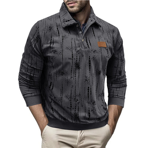 Herren lässiger Pullover mit knöpfbarem Kragen Echoarchiv
