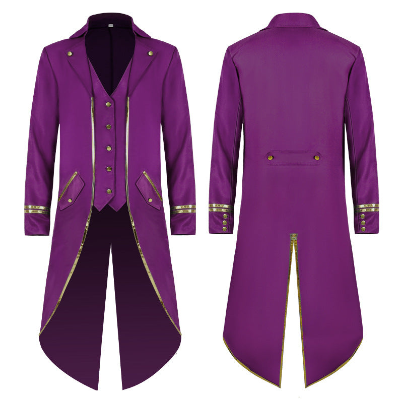 Damen nan langer taillierter Blazer-Mantel mit goldener Kettendetail und einreihigem Verschluss Echo Archiv