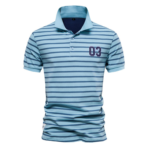 Herren Polo-Shirt mit modischem Streifenmuster und bequemem Schnitt Echoarchiv