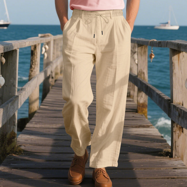 Herren lockere Sommerhose aus leichtem, atmungsaktiven Stoff mit Kordelzug Echoarchiv
