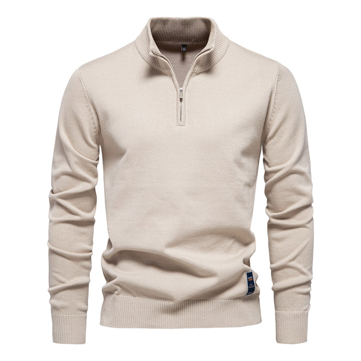 Herren Pullover mit kurzem Reißverschluss und modischem Stehkragen Echoarchiv
