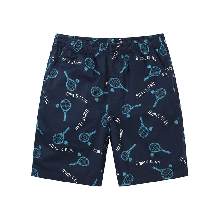Herren Badeshorts mit Tennis-Motiv und elastischem Bund Echoarchiv