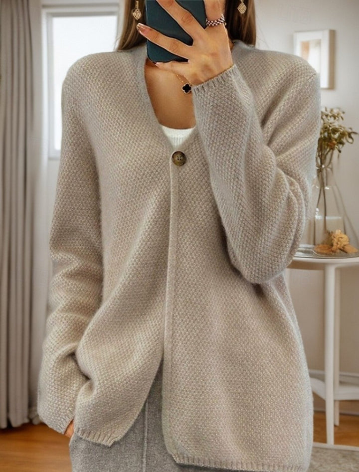 Damen nan strukturierter Strickcardigan mit V-Ausschnitt und verdeckter Knopfleiste Echo Archiv
