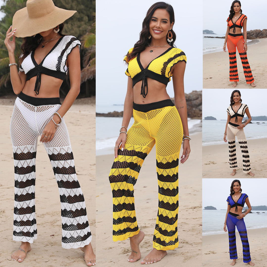 Damen Häkel-Set mit sexy Crop-Top und panty Echo Archiv