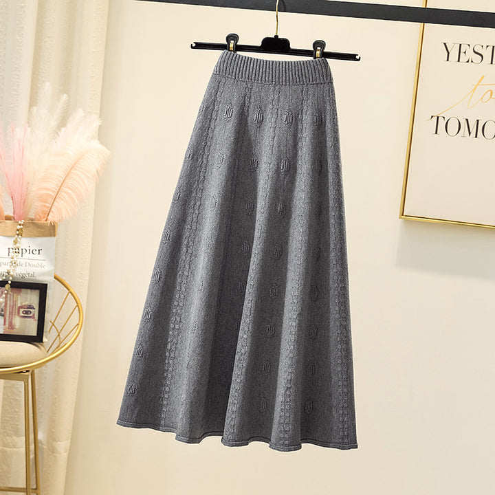 Damen Eleganter, luftiger Maxirock mit Rippstruktur Echo Archiv