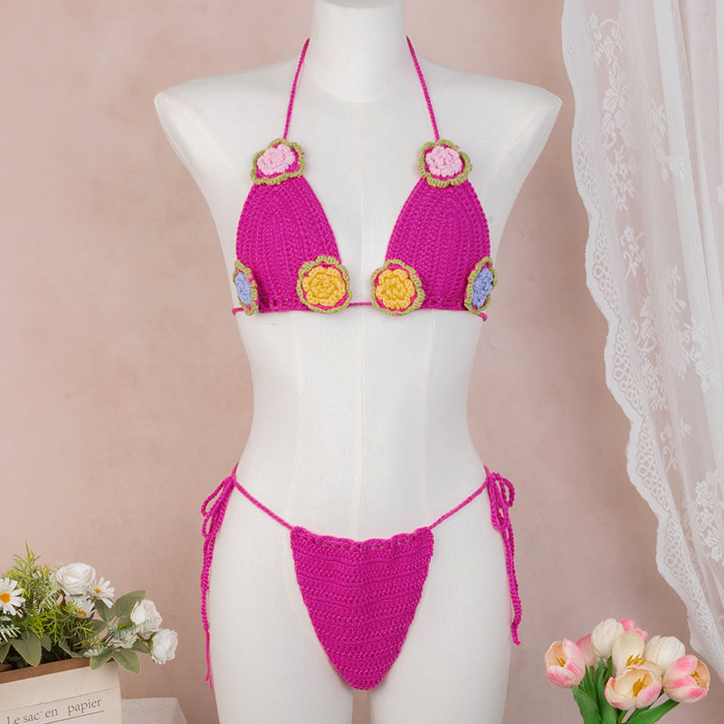 Damen Elegantes Häkel-Bikini-Set mit floralen Applikationen Echo Archiv