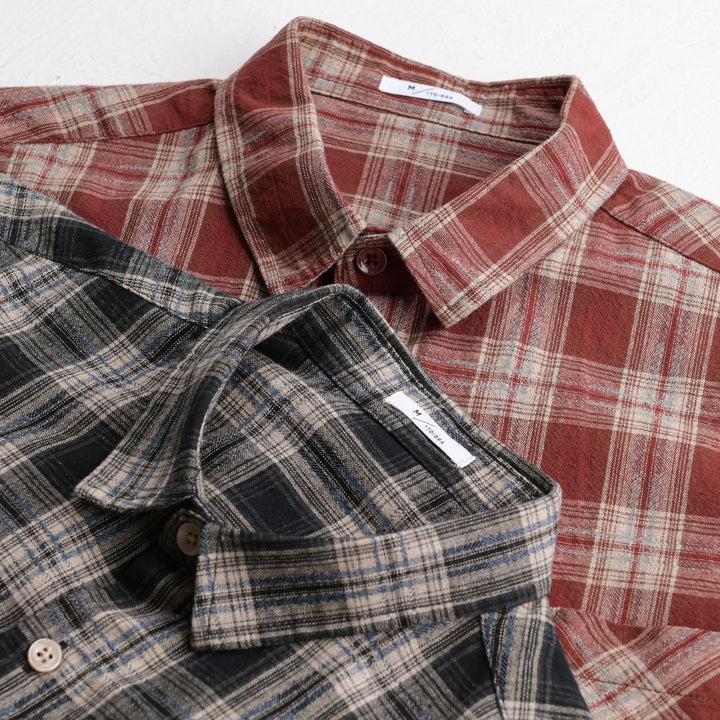 Herren Kariertes Flanell-Überhemd im Vintage‑Look mit aufgesetzter Brusttasche und legerer Passform Echoarchiv