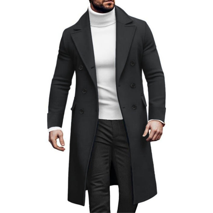 Herren eleganter Mantel mit doppelter Knopfreihe und modernem Schnitt Echoarchiv
