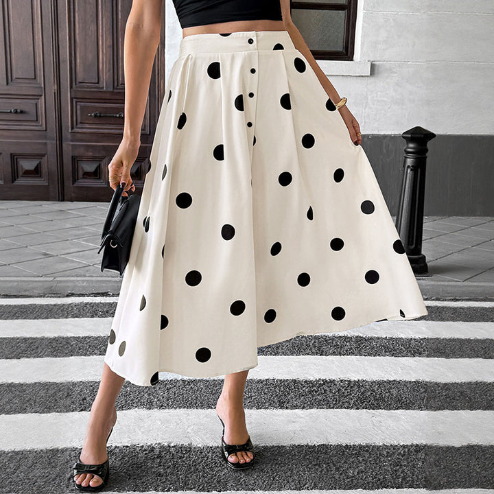 Damen Langer Rock mit Polka-Dots Echo Archiv