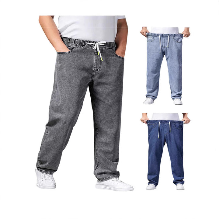Herren nan weitenverstellbare Denim Jogginghose mit elastischem Bund und Kordelzug Echo Archiv