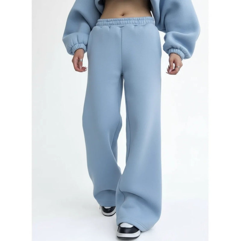 Damen nan fließende Palazzo-Loungehose mit extra weitem Bein elastischem Komfortbund und dezenten Eingrifftaschen Echo Archiv
