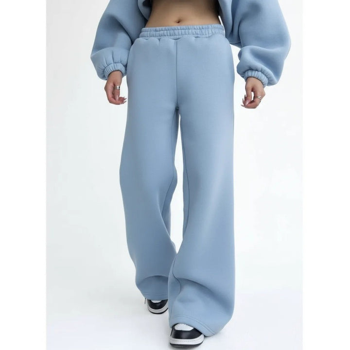 Damen nan fließende Palazzo-Loungehose mit extra weitem Bein elastischem Komfortbund und dezenten Eingrifftaschen Echo Archiv