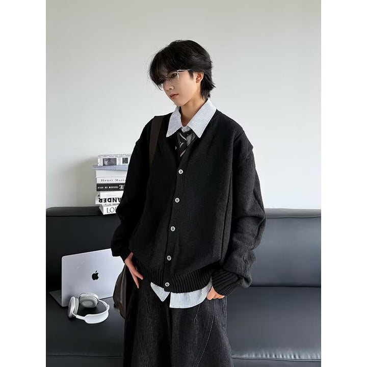 Damen Modischer Strick-Cardigan mit Rundknopfleiste Echoarchiv