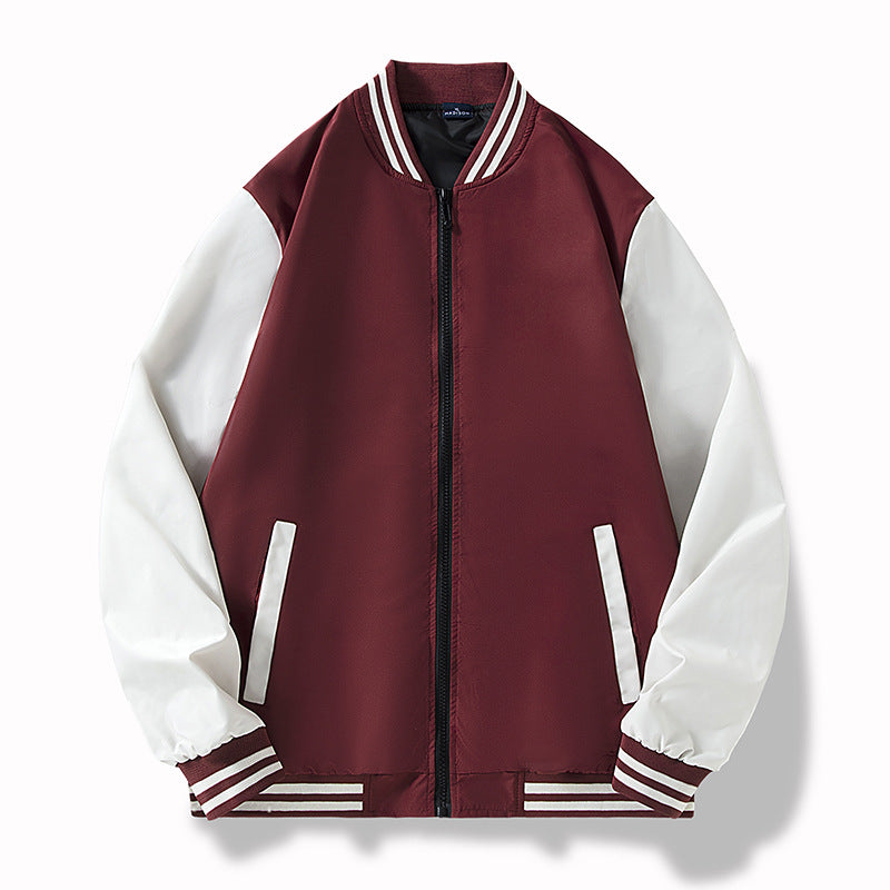 Herren College-Bomberjacke im Varsity-Stil mit kontrastierenden Ärmeln und gerippten Saumbündchen Echo Archiv
